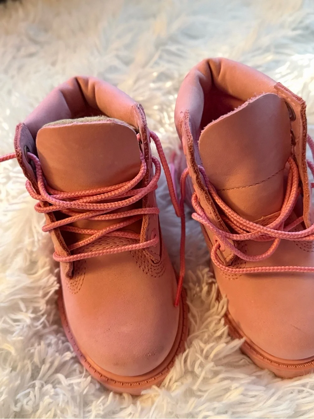 Timberland Kids Pink Lace-Up Ankle Boots